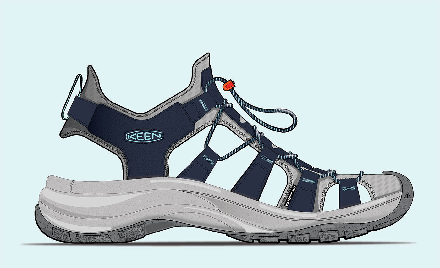 Szkic sandalow KEEN Astoria West Sandal